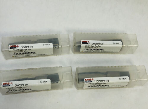 Lot Of 4 Drill America # Dwtpt1/4 Cs Npt Taper Pipe Tap  Yyf