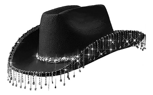 Sombrero De Vaquera De Fieltro Con Flecos De Diamantes De