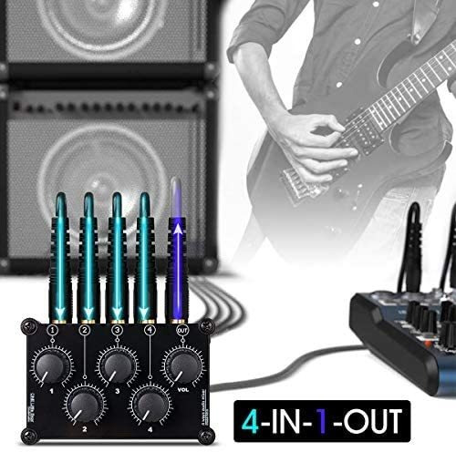 Mezcladora Douk Audio Mc5 Mini Portátil De 4 Canales -negro