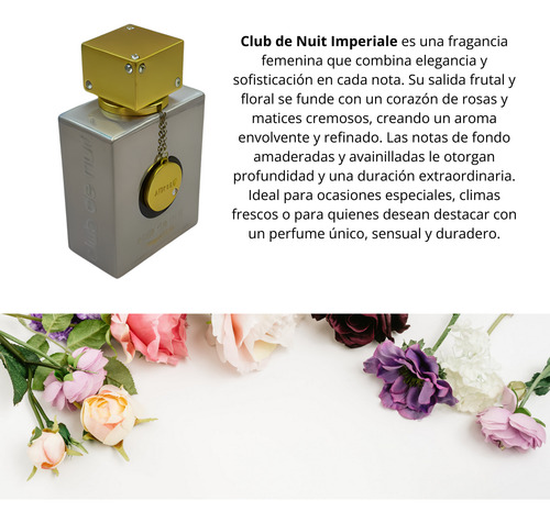 Perfume Árabe Club De Nuit Imperial Mujer 105ml Original Edp