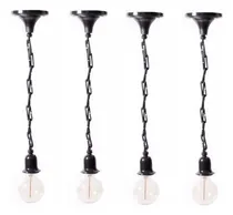 Comprar Colgantes Con Cadena Negro Florón Portalámp Cable 120 Cm X 4