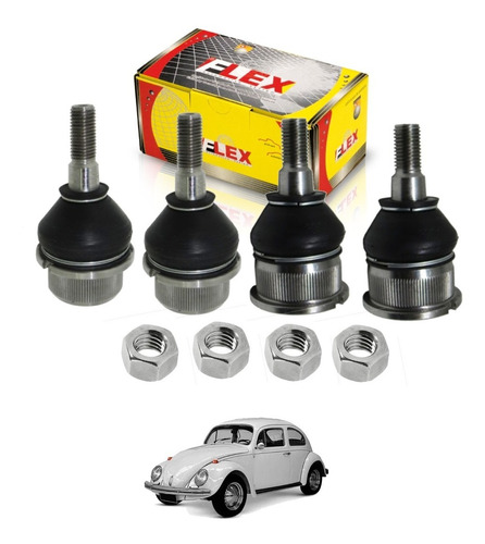 Kit 4 Pivô Fusca  2 Superior 2  Inferior Fxpv1111 + Fxpv1112