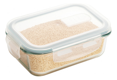Kit 6 Marmitas Mantimentos Pote Vidro Hermético 640ml Cinza