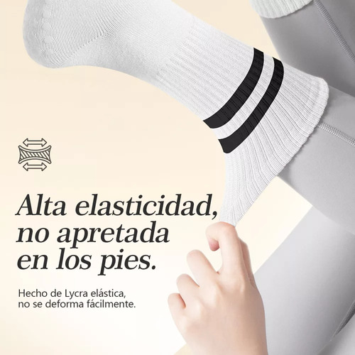 12 Par Calcetines Para Yoga Calcetas Pilates Para Mujer Negro/blanco/rosa/violeta Rayas Talla Única