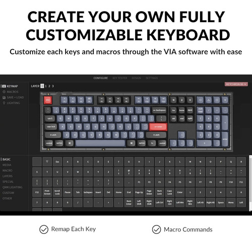 Keychron V6 Wired Custom Mechanical Keyboard, Full-size Q...