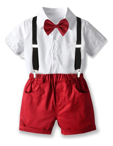 Conjunto De Ropa Para Niños Camisa Blanca De Manga Corta Lis