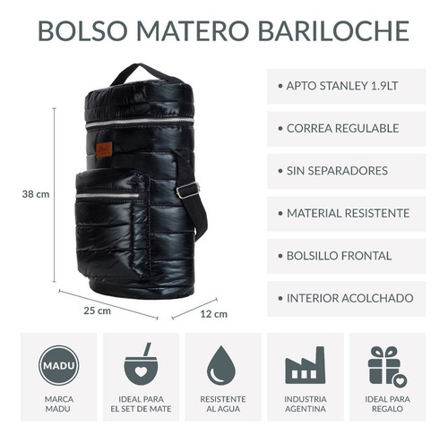Imagen 2 de 9 de Bolso Matero Matelase Para Mate Porta Termo Stanley 1.4 Madu