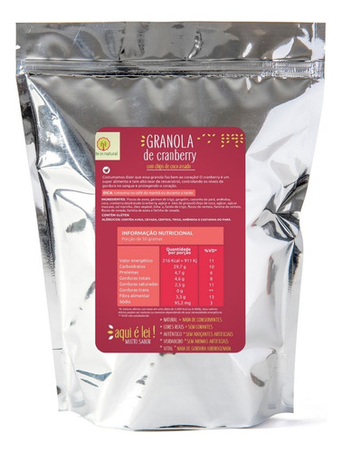 Granola Artesanal De Cranberry - 1 Kg - Made In Natural