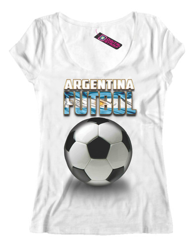 Remera Mujer Argentina Pelota Bandera  Ca13 Dtg Premium