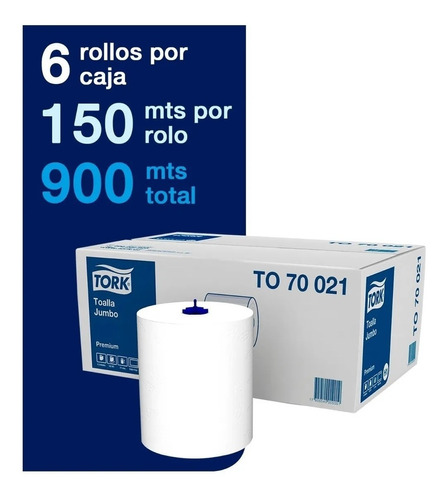 Toalla En Rollo Tork Matic® Jumbo Premium 6 Rollos De 150 M.