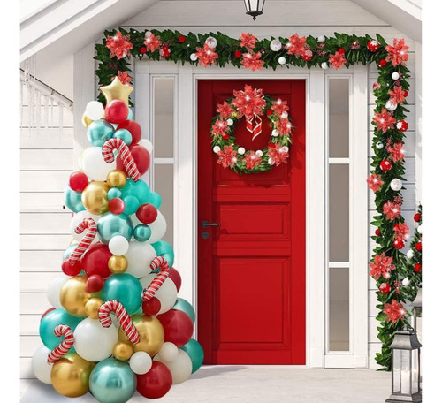 Decoración Con Globos Arbol De Navidad Christmas Tree 114 Pz