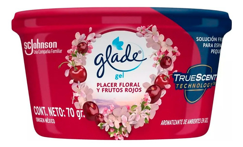 Glade Mini Gel Placer Floral Frutos Rojos Aromatizante 70gr