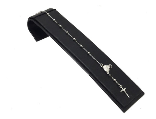 Pulsera Rosario Misterio En Plata Fina 925 Bola #3 18cm Larg