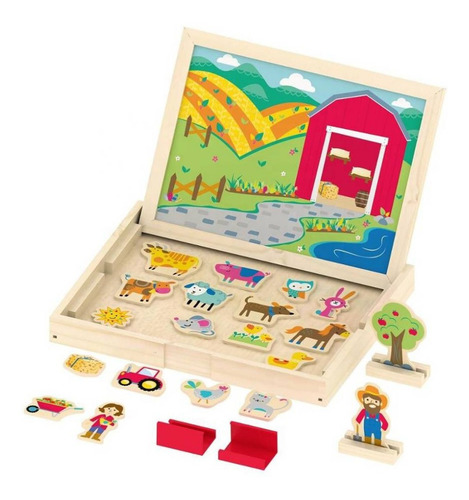 Imagen 3 de 6 de Juego De Granja Magnético, Con Pizarra.