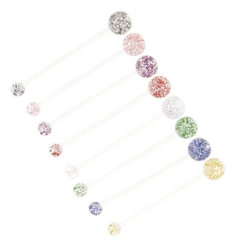 8x Anillos Barra Stud Botón Para Cuerpo Vientre 1.6mm 14g
