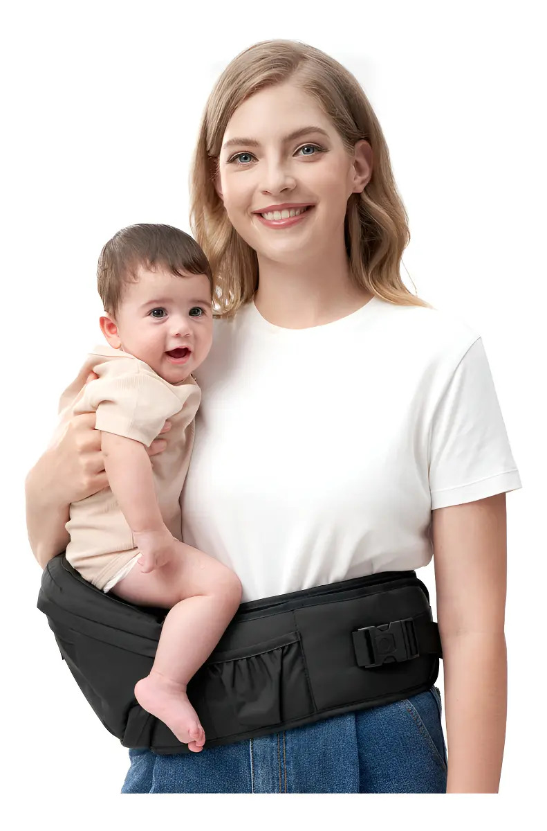 Momcozy Cangurera Portabebé Mochila Con Asiento Bebé Medio Color Black Medium