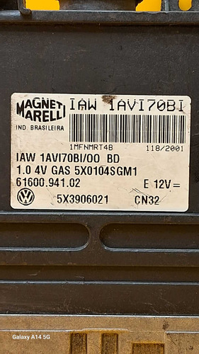 Módulo Injeção Vw 5x3906021 Iaw1avi70bi #10714 L (Usado)