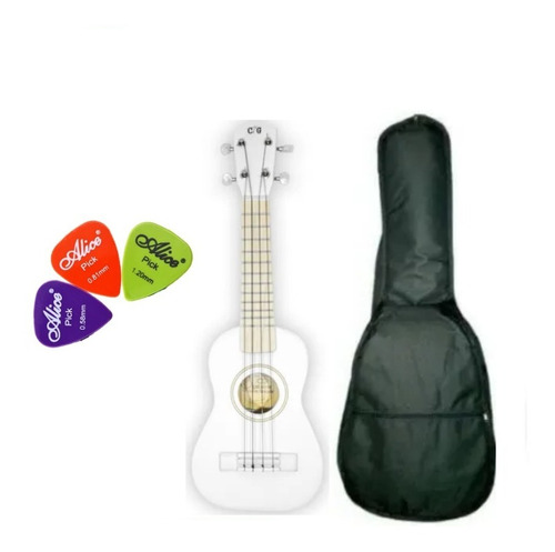 Ukelele Soprano Cg Blanco Con Funda 