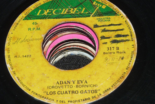 Jch- Los Cuatro Gatos Adan Y Eva Rock 45 Rpm