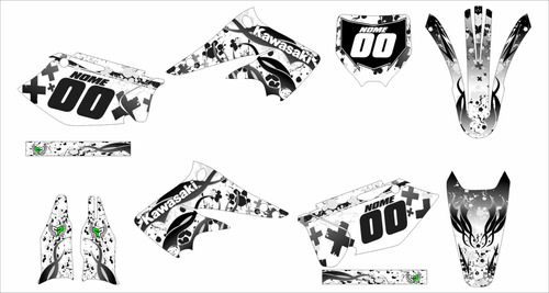 Kit Adesivos Moto Cross Trilha Kawasaki Kxf 250 2004 2005