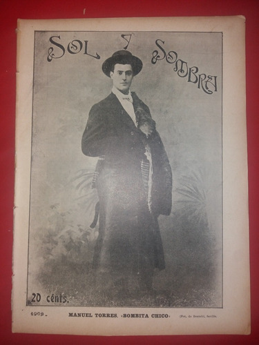 Revista Sol Y Sombra 1909 Toros Montevideo Taurina Ilustrada