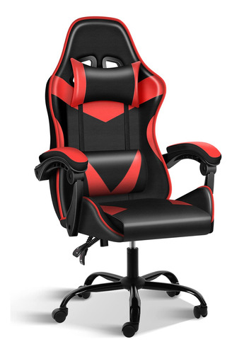 Yssoa Silla Gaming Barata, Negro/rojo