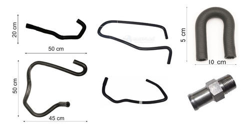 Kit 5 Mangueiras + Tubo Ka 1.6 8v 99/06 Zetec Rocam S/ Ar