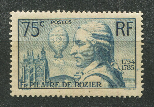 Francia Sello Estampilla Yvert 313 Mh Pilatre Rozier 1936