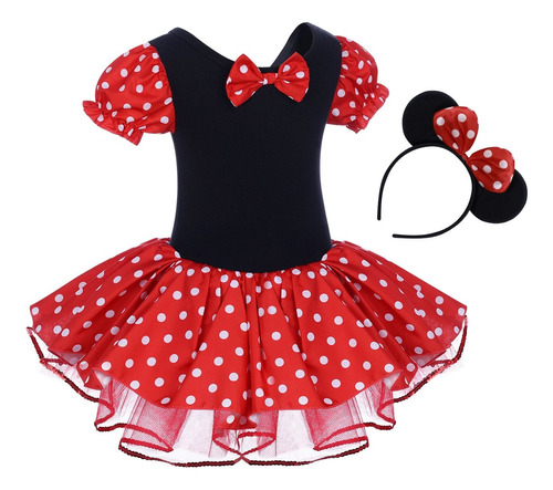 Disfraz De Minirratón Para Niña Vestido Tutú Lunares,minnie Cosplay, Fiesta Para Halloween