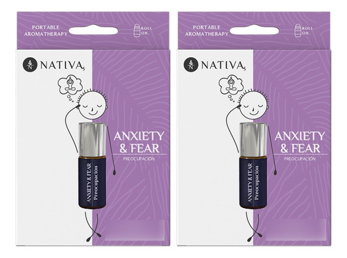 2 Pack Roll On Ansiedad Aromaterapia Aceite ¡portable!