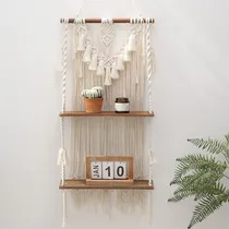 Comprar Estantería Colgante Boho Macramé De 2 Niveles Para Decorac