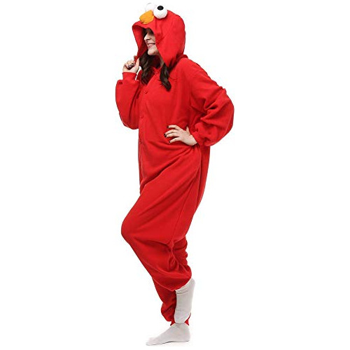 Unisex Adult Elmo Onesie Animal Cosplay Traje Navidad