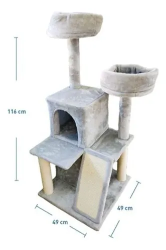 Arbol Rascador Para Gatos Con Camas Cuevas Plataformas 116cm