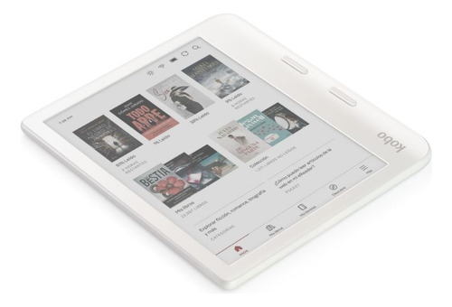 Lector E Reader Kobo Libra Colour Blanco Con Funda Azul