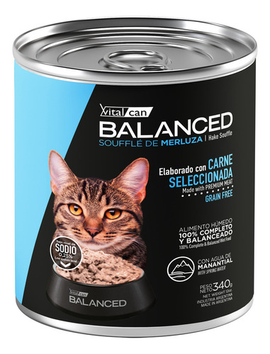 Alimento Humedo Balanced Souffle Gato Lata 340g En Pack X12
