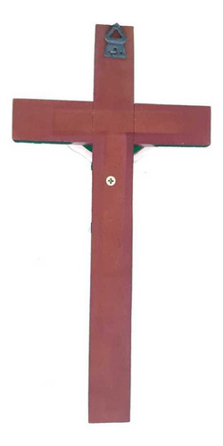 Imagem 2 de 2 de Imagem Jesus Crucificado Em Resina E Cruz Mdf Parede - 28 Cm