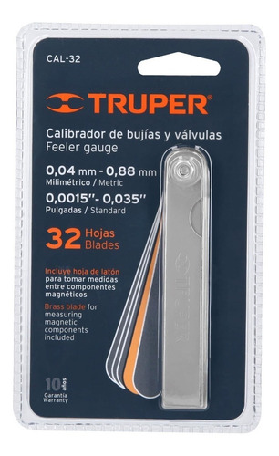 Calibrador De 32 Hojas Std / Mm, Truper