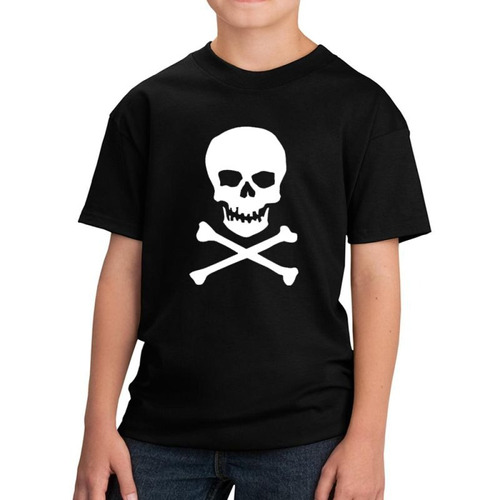 Remera De Niño Pirata Skull Calavera Md1