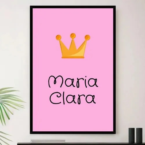 Quadro Quarto De Bebe Menina Maria Clara A4 23x33cm