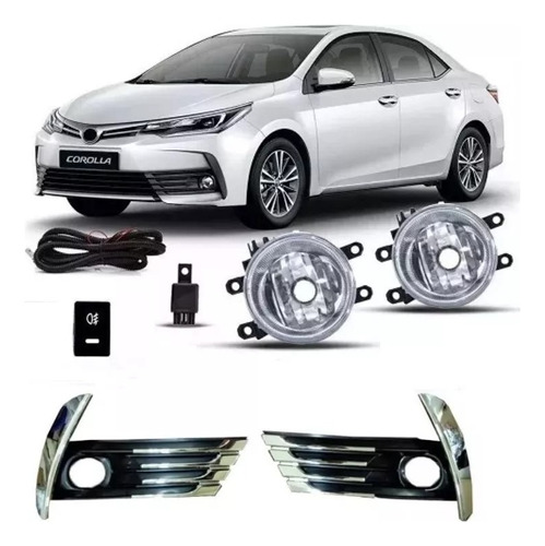 Kit Faro Auxiliar P/ Toyota Corolla 2017 2018 2019 C/lampara