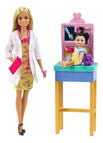  Barbie Profissões Médica Pediatra Loira Gtn51