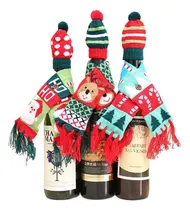 Comprar A Juego 6 Bufandas Y Sombreros For Botellas Vino Navideñas