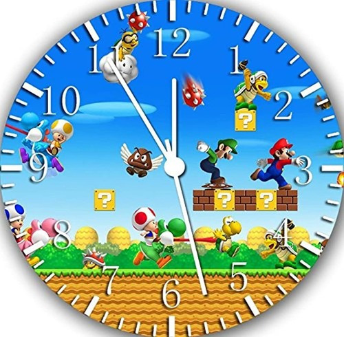 Reloj De Pared Sin Marco De Super Mario
