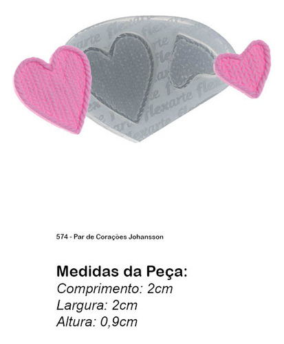 Molde De Silicone 574 - Par De Corações Johansson - Feminino