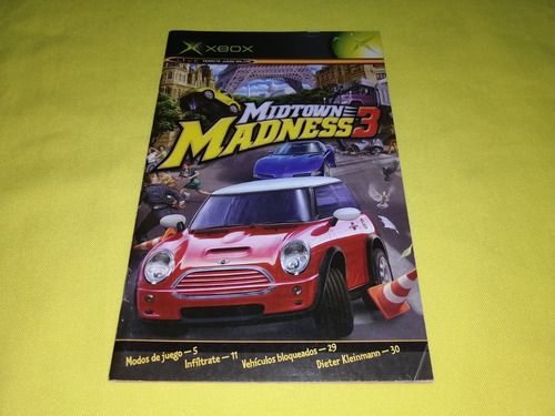 Manual Original Midtown Madness 3 Para Xbox Clasico