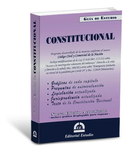 Guia De Estudio Constitucional, De Guia De Estudio. Serie Guia De Estudio Editorial Estudio, Tapa Blanda, Edición 11a Edicion 2021 En Español, 2021