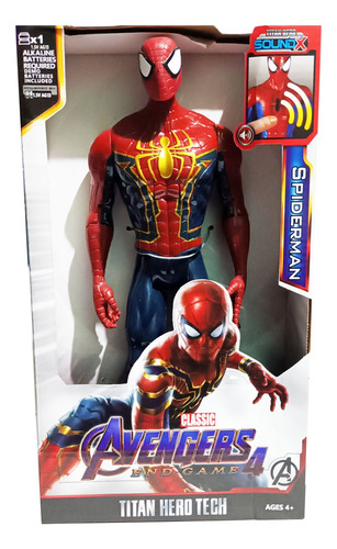 Hombre Araña Spiderman Vengadores Con Luces Y Sonidos 31 Cm