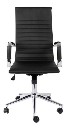 Imagen 2 de 2 de Silla de escritorio Femmto MO001 ergonómica negra con tapizado de cuero sintético