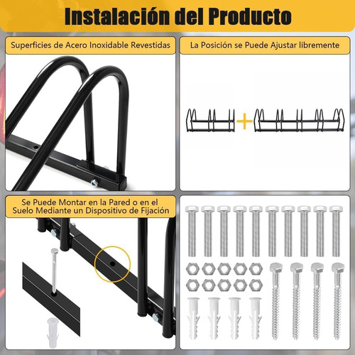 Bicicletero Soporte Portabicicletas Acero Para 4 Bicicletas