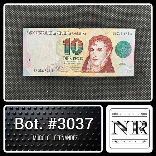 Argentina - 10 Pesos - Año 1992 - Bot #3037 - M | F - Roseta